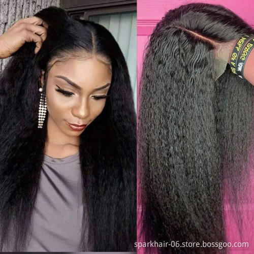 Cheap 13x4 13x6 Hd Lace Front Wig,Virgin Cuticle Aligned Human Hair Wig,Kinky Straight Hd Full Lace Frontal Wig For Black Women